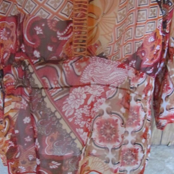 Urban Mangoz  Silk Chiffon Print Top  Brand New - Picture 7 of 10